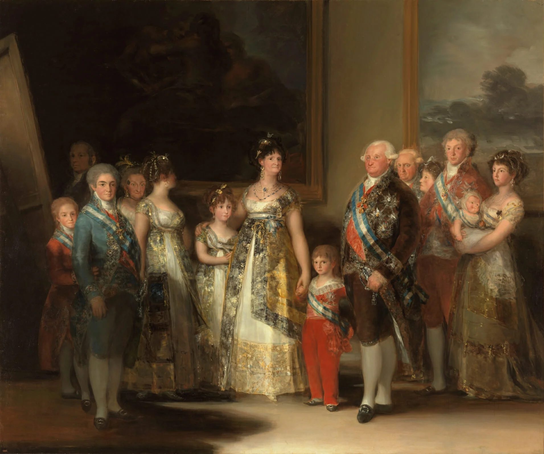 Charles IV of Spain and His Family hides a rulers caricature