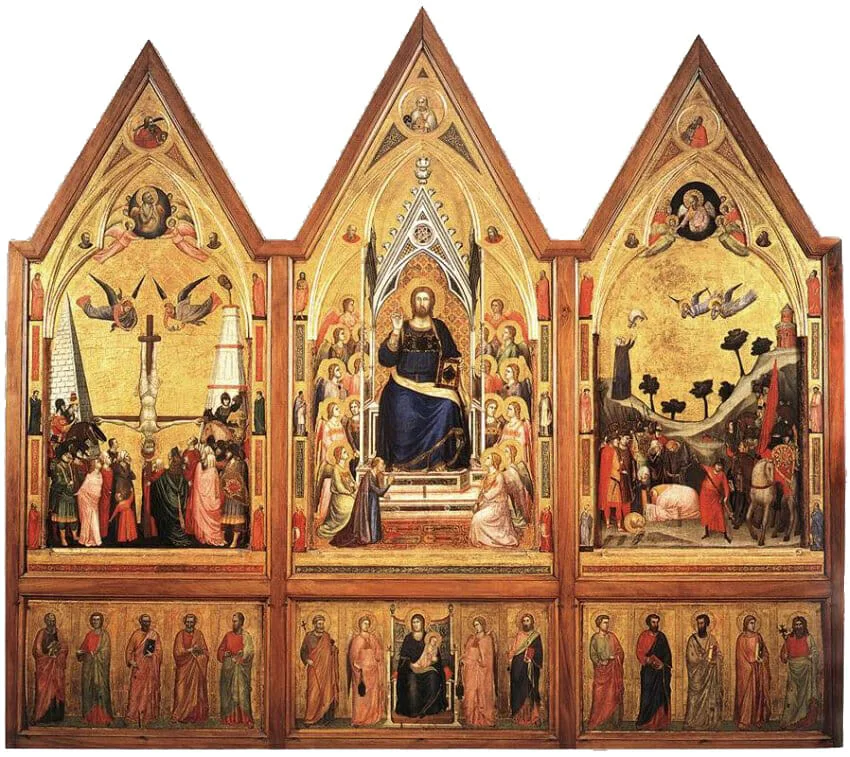 The Stefaneschi Triptych gathers two different stories