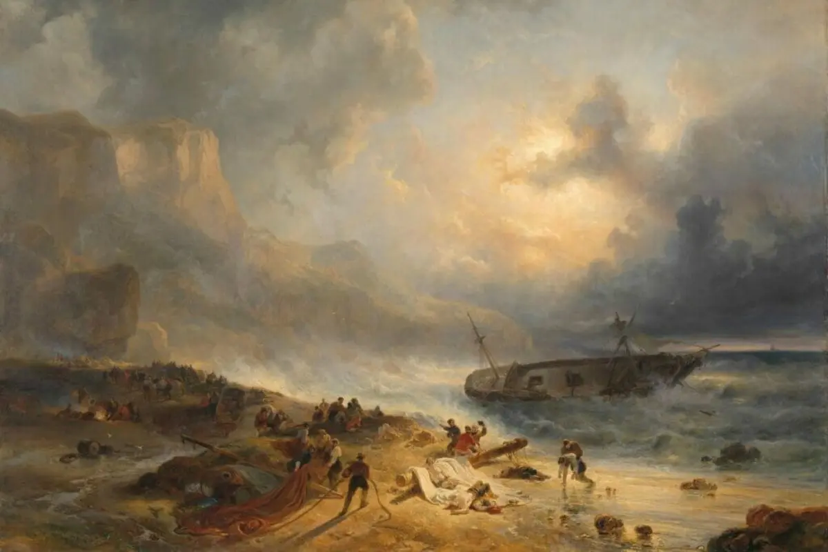 Shipwreck off a Rocky Coast | Artistic Vision of the humanitarian issue