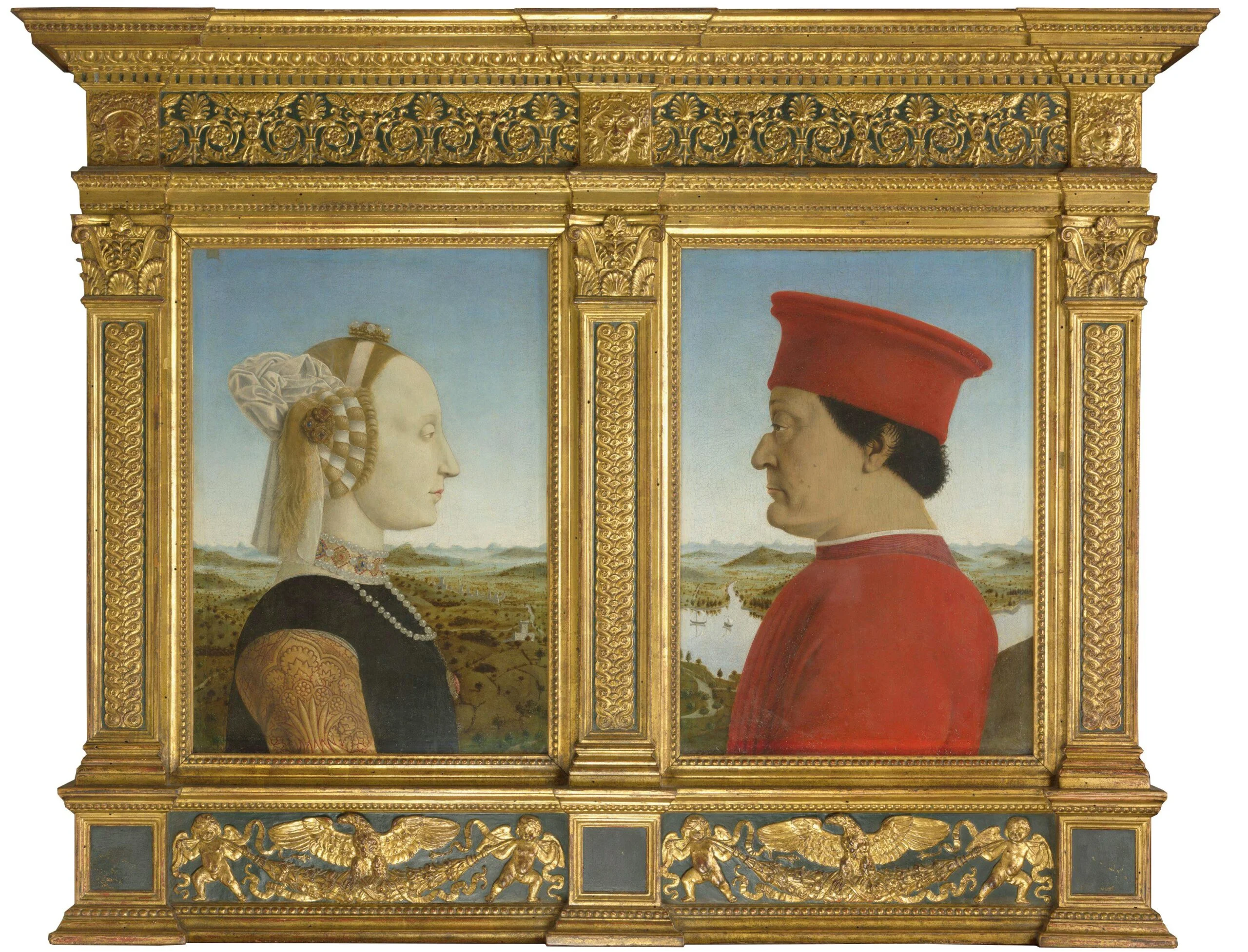 I duchi di Urbino Federico da Montefeltro e Battista Sforza (1473-1475 c.), by Piero della Francesca