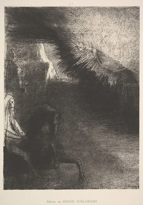 Odilon represent an onirical world in which a pilgrim start his journey.