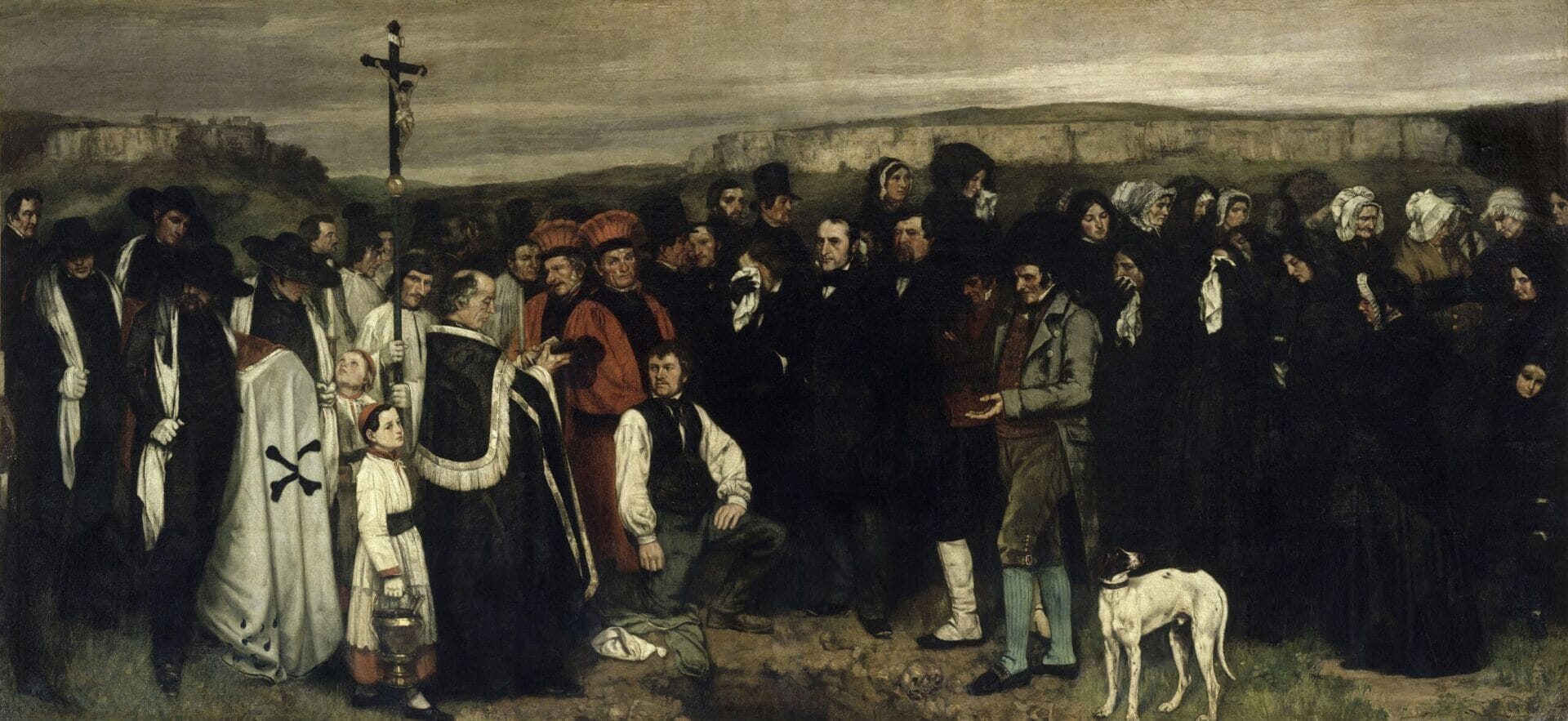  A Funeral At Ornans, Gustave Courbet, 1849-50. Wikipedia Public domain