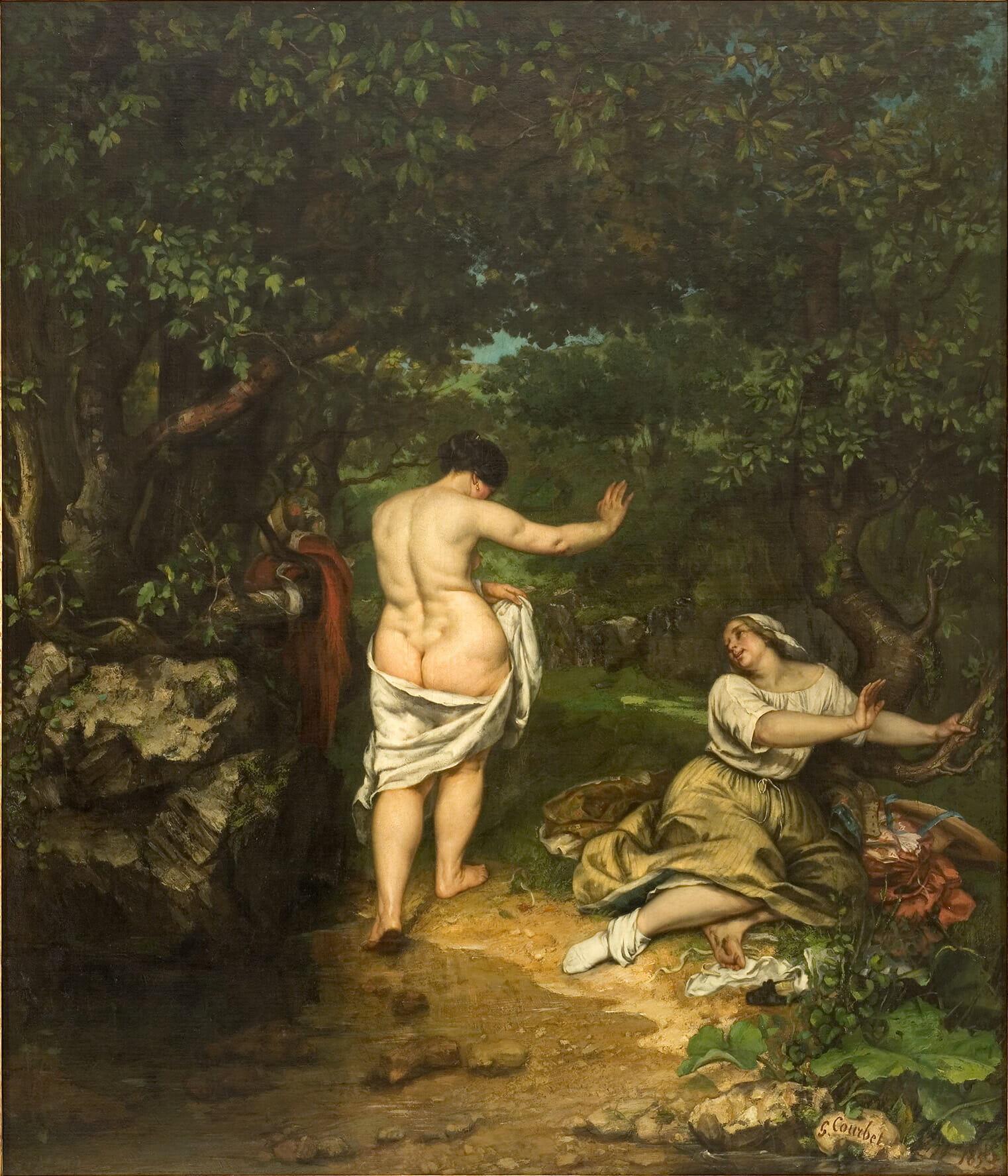 The Bathers Gustave Courbet, 1853. Wikipedia Public domain