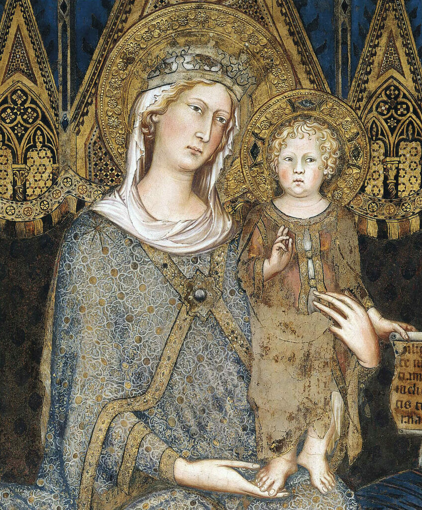 The Virgin Mary with the child Jesus.