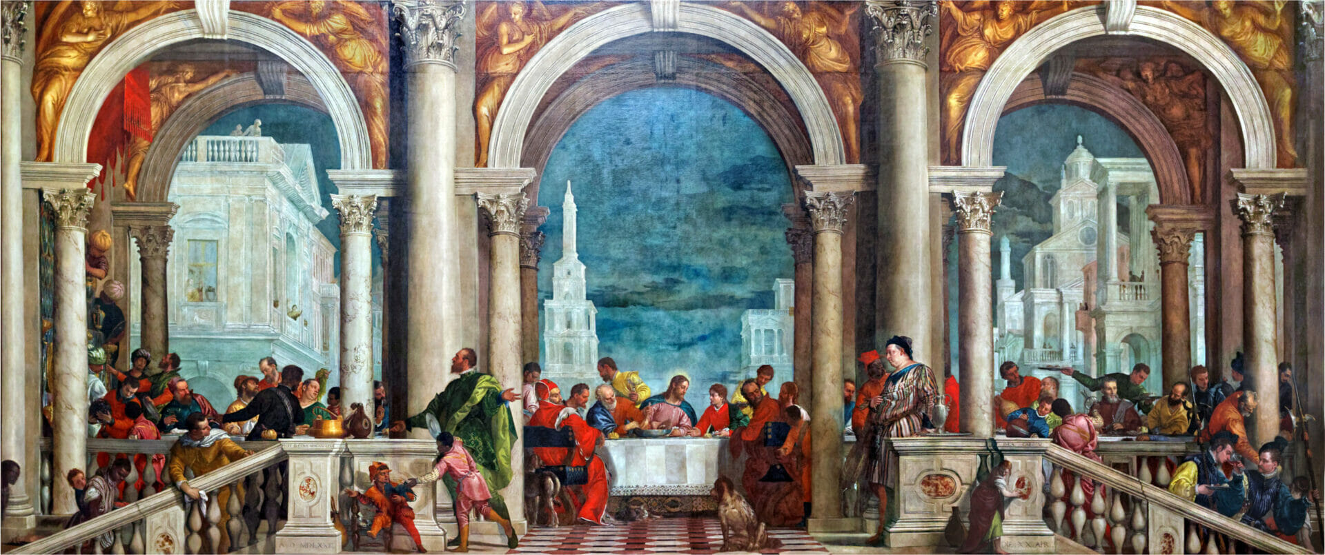 The Feast in the House of Levi - The colorful and crowded scene