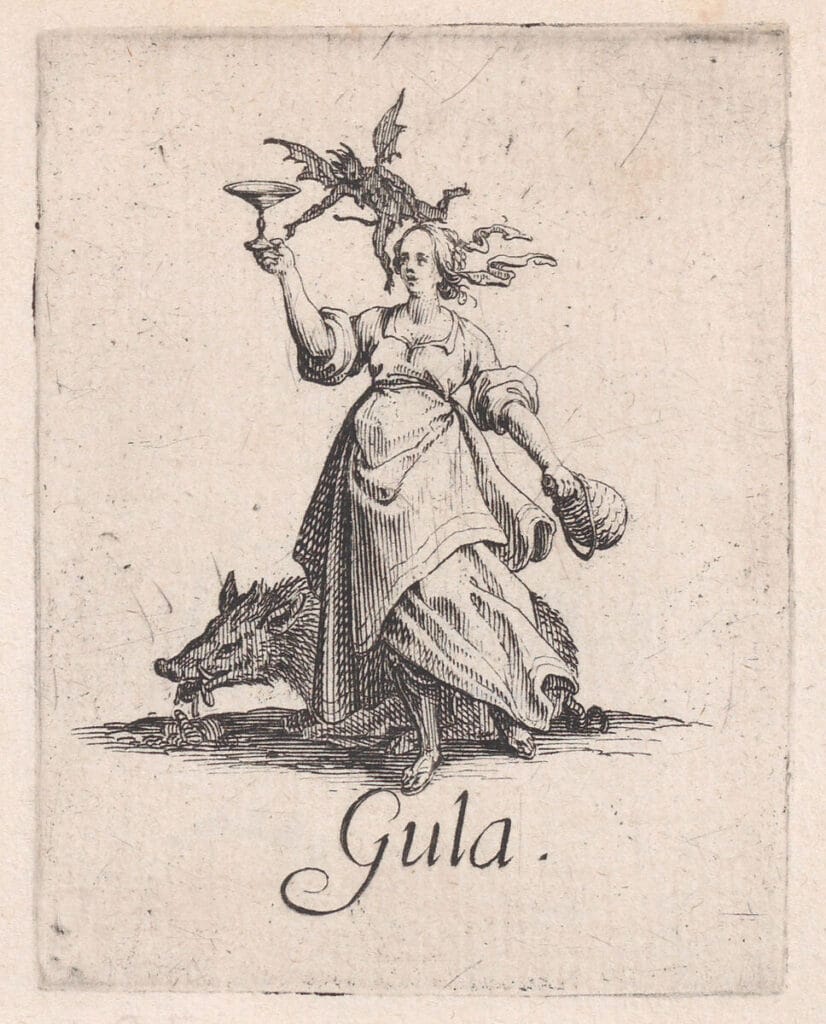 La Gourmandise (Gluttony), From Les Péchées Capitaux (The Deadly Sins) Jacques Callot French ca. 1620 Image Courtesy of The Metropolitan Museum of Art