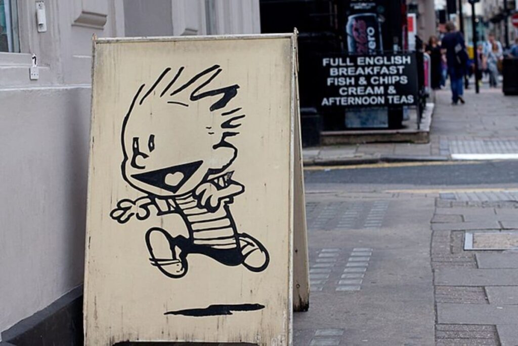 Poster di Calvin che corre, nelle strade di Londra