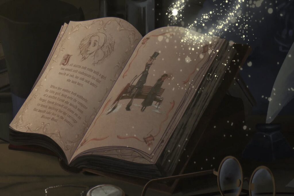 A book narrating the beginning of the video game's tale