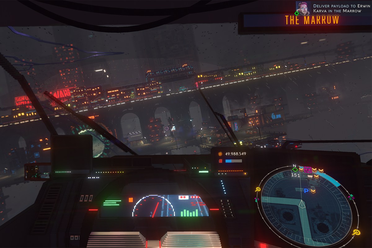 A first person view of Rania driving her HOVA.
