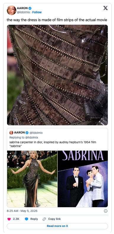 Sabrina Carpenter at the Met Gala 2026